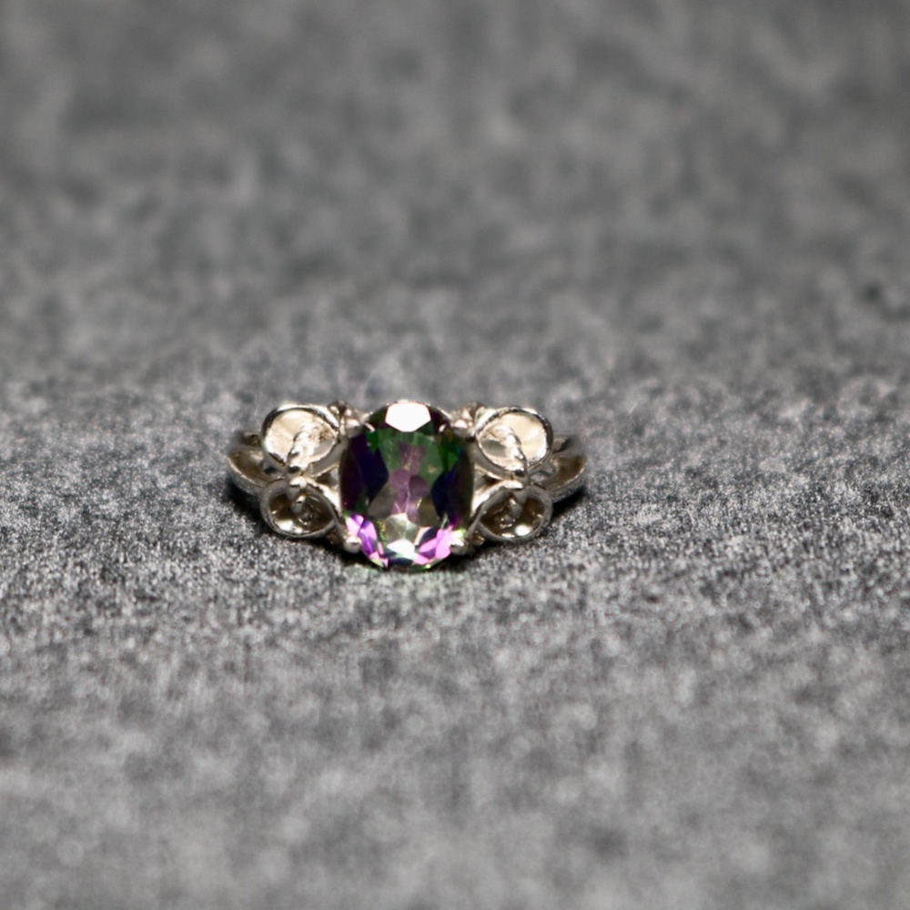 925 Sterling Silver Multi Colored Lab Created Top… - image 2